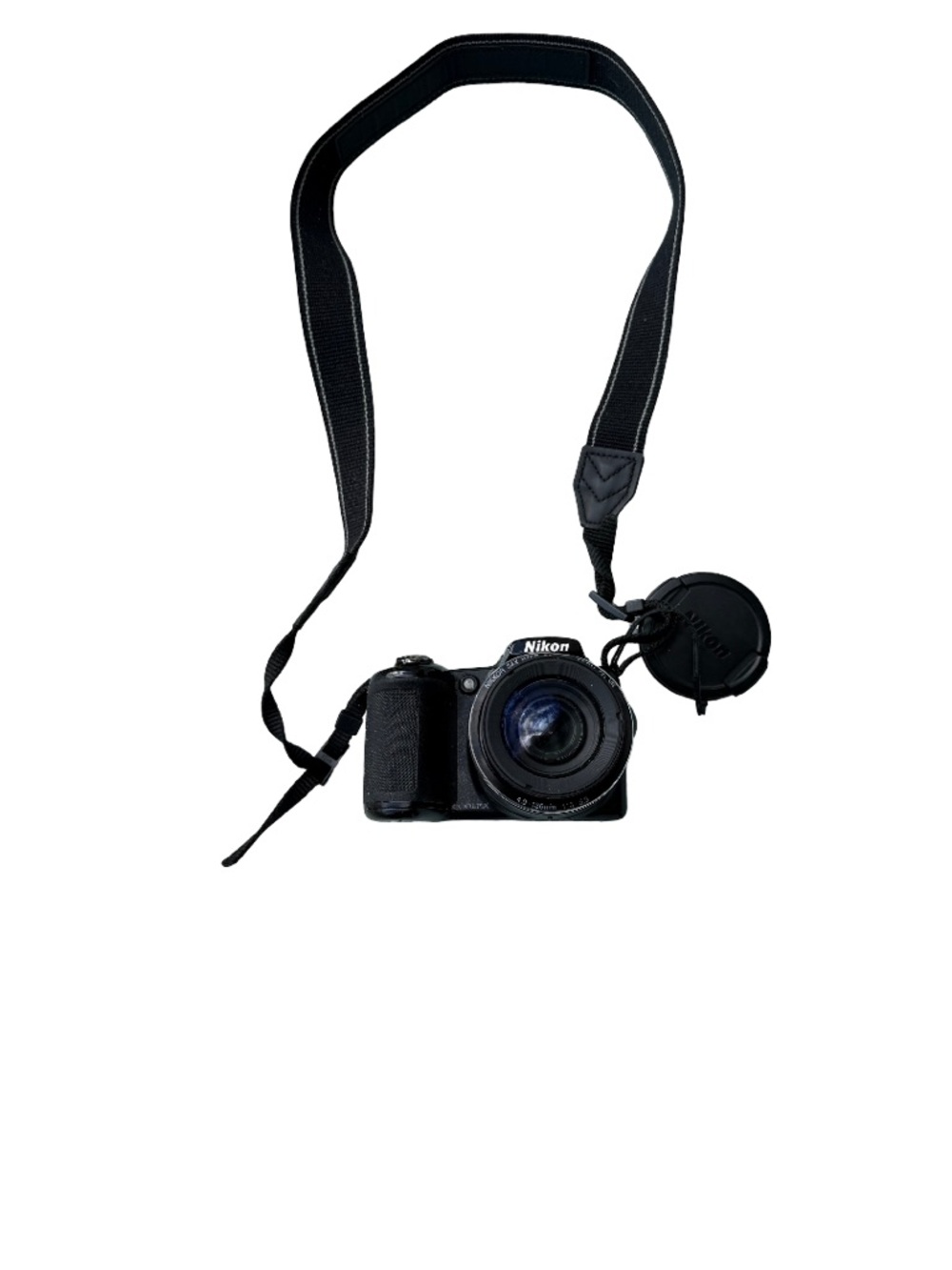 Coolpix L830 Nikon Black Compact Digital Camera with Neck Strap and Lens Cap